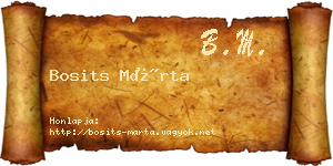 Bosits Márta névjegykártya