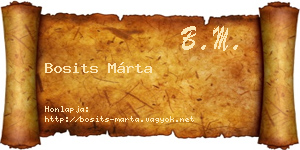 Bosits Márta névjegykártya